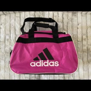 Adidas Fuchsia, black and white new duffel gym bag